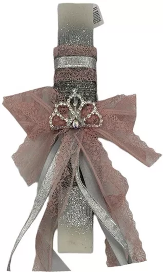 Πασχαλινή Λαμπάδα Papell Αρωματική Χειροποίητη Πλακέ Κορώνα με Στρας