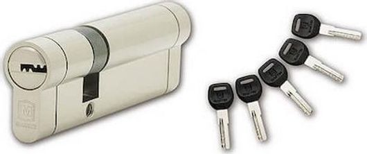 Αφαλός Κλειδαριάς Martin 7560 60mm 27-33mm με 5 Κλειδιά Ασημί