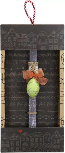 Πασχαλινή Λαμπάδα Synchronia Αυγό Ζωγραφιστό Κλαδιά Γκρι