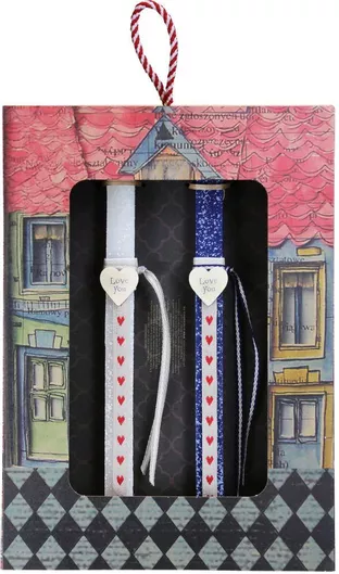 Πασχαλινή Λαμπάδα Synchronia Καρδιά για Ζευγάρι Love You Λευκό/Μπλε