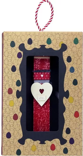 Πασχαλινή Λαμπάδα Synchronia Καρδιά Κρεμ Follow Κόκκινο