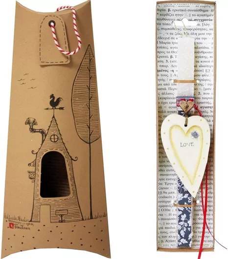 Πασχαλινή Λαμπάδα Synchronia Καρδιά Κρεμ Ξύλινη Κρεμ