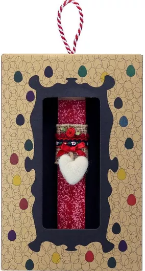 Πασχαλινή Λαμπάδα Synchronia Καρδιά Φελτ Μίνι Κόκκινο