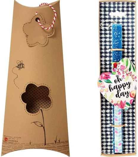 Πασχαλινή Λαμπάδα Synchronia Καρδιά Φλοράλ Happy Day Πετρόλ