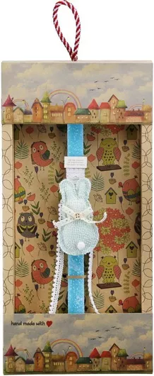 Πασχαλινή Λαμπάδα Synchronia Κουνέλι με Δαντέλα Βεραμάν