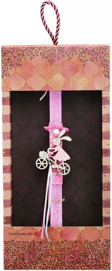 Πασχαλινή Λαμπάδα Synchronia Κουνέλι σε Ποδήλατο Ροζ