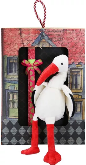 Πασχαλινή Λαμπάδα Synchronia με Λούτρινο Πουλί Πελαργός Κόκκινο