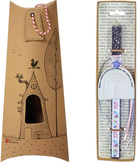 Πασχαλινή Λαμπάδα Synchronia Ουράνιο Τόξο Πορσελάνη Γκρι