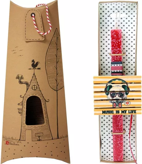 Πασχαλινή Λαμπάδα Synchronia Παλέτα Σουβέρ Κόκκινο