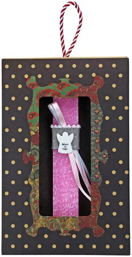 Πασχαλινή Λαμπάδα Synchronia Πορσελάνινο Αγγελάκι Ροζ