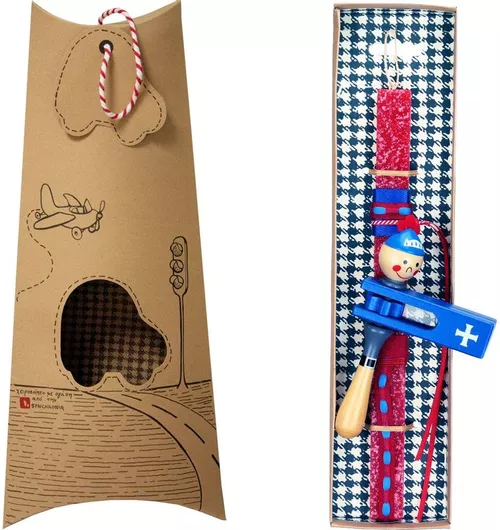 Πασχαλινή Λαμπάδα Synchronia Ροκάνα Ξύλινη Κόκκινο