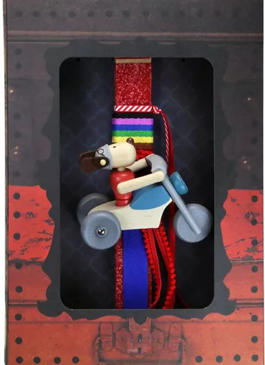 Πασχαλινή Λαμπάδα Synchronia Σκύλος σε Μηχανή Κόκκινο