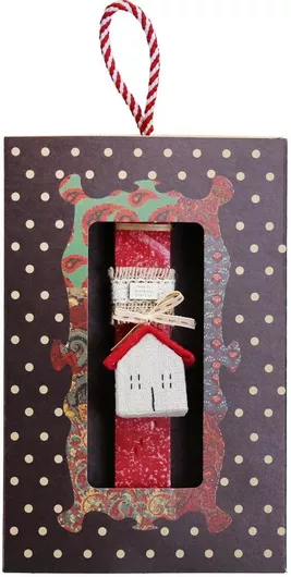 Πασχαλινή Λαμπάδα Synchronia Σπιτάκι με Ύφασμα Κόκκινο