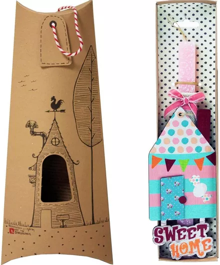 Πασχαλινή Λαμπάδα Synchronia Σπίτι Καδράκι Ροζ