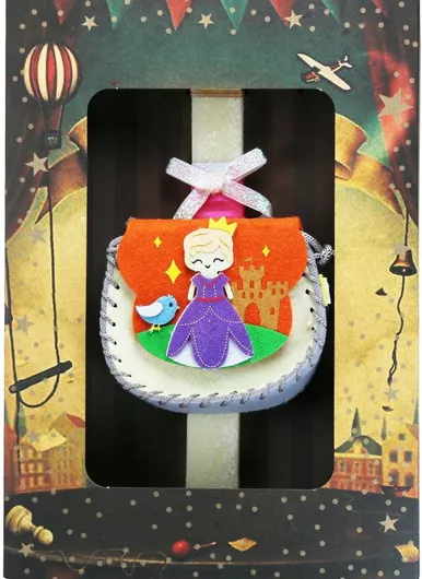 Πασχαλινή Λαμπάδα Synchronia Τσαντάκι Πριγκίπισσα Κρεμ