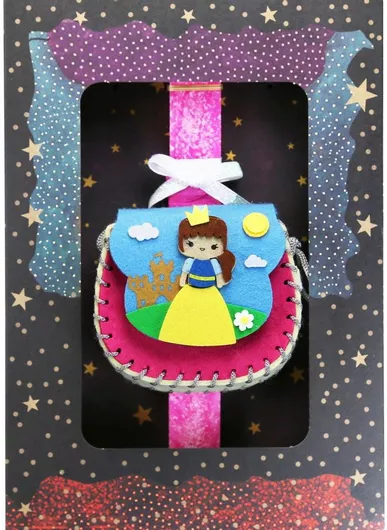 Πασχαλινή Λαμπάδα Synchronia Τσαντάκι Πριγκίπισσα Φούξια Νέον