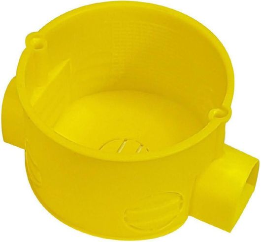 Ηλεκτρολογικό Κουτί Χωνευτό Διακόπτη & Πρίζας Συνδεόμενο Κίτρινο 4000-03