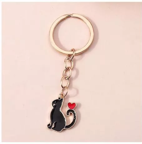 Μπρελόκ Avra Toys 8181-B Γάτα με Καρδιά Μαύρο