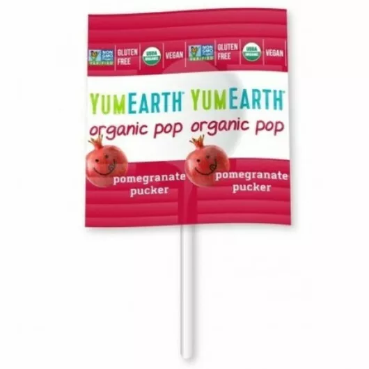 Γλειφιτζούρι YumEarth Organic Pop με Γεύση Ρόδι