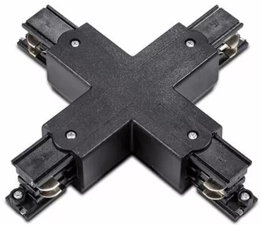 Σύνδεσμος Ράγας Atman Φωτιστικών Σταυρού 2 Καλωδίων Μαύρο