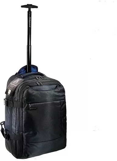 Βαλίτσα Ταξιδίου Diplomat Καμπίνας Υφασμάτινη Ύψους 55cm με 4 Ρόδες Μαύρο
