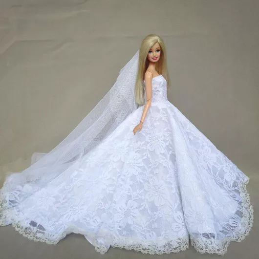 Φόρεμα Κούκλας Avra Toys 7173 Romantic Wedding Dress 29cm Λευκό