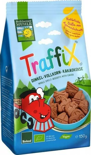 Μπισκότα Bohlsener Mühle Traffix με Γεύση Σοκολάτα Χωρίς Ζάχαρη 125gr