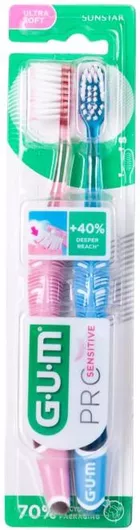 Σετ Οδοντόβουρτσα GUM Promo 510 Pro Sensitive Ultra Soft 2τμχ