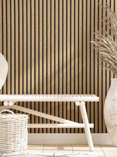 Ταπετσαρία Τοίχου με Κόλλα Ξύλο Χάρτινη Καφέ