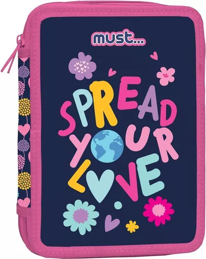 Must Team Your Love Κασετίνα Γεμάτη Μπλε Spread Your Love
