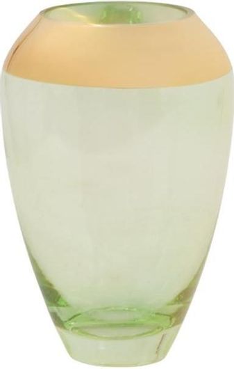 Διακοσμητικό Βάζο Fylliana Γυάλινο Χρυσό - Βεραμάν 12x12x19cm