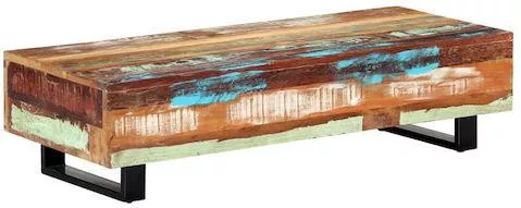 Τραπεζάκι Σαλονιού vidaXL Ορθογώνιο Μασίφ Ξύλο 30x120x50cm Μπεζ 