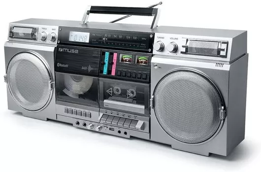 Ραδιοκασετόφωνο Bluetooth/CD Player/MP3 Player/USB/Κασετόφωνο/Ραδιόφωνο Ασημί