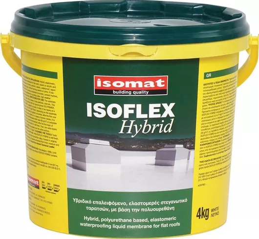 Στεγανωτικό Isomat Isoflex Hybrid Ελαστομερές Ακρυλικό Πολυουρεθάνης 4kg Λευκό