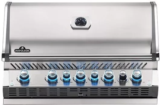 Ψησταριά Υγραερίου Napoleon Prestige Pro 665 Σχάρας με 5 Εστίες & Μάτι Υπερύθρων Φυσικού Αερίου 27kW 94x46cm Ασημί