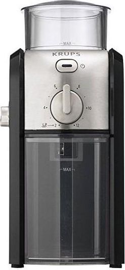 Ηλεκτρικός Μύλος Καφέ Krups Santa Fe GVX242 100W με Χωρητικότητα 200gr & 12 Επίπεδα Άλεσης Μαύρος