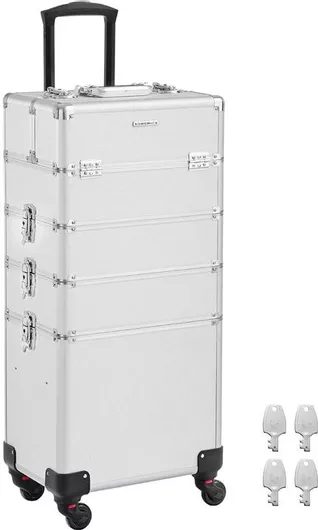 Βαλιτσάκι Μακιγιάζ Songmics JHZ011E01 35x25x79cm Ασημί