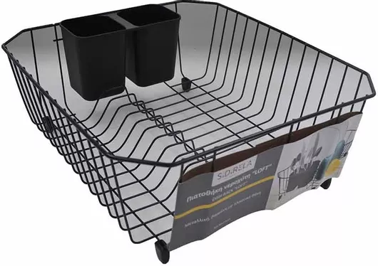 Πιατοθήκη Νεροχύτη Sidirela 24783 37x31x12cm Μέταλλο Μαύρο