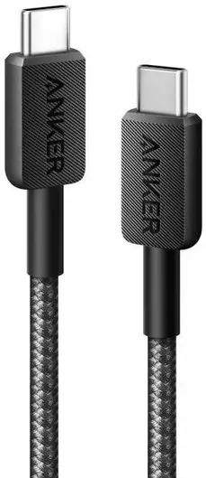 Anker 322 Braided USB 2.0 Cable USB-C male - USB-C 60W Μαύρο 0.9m A81F5G11