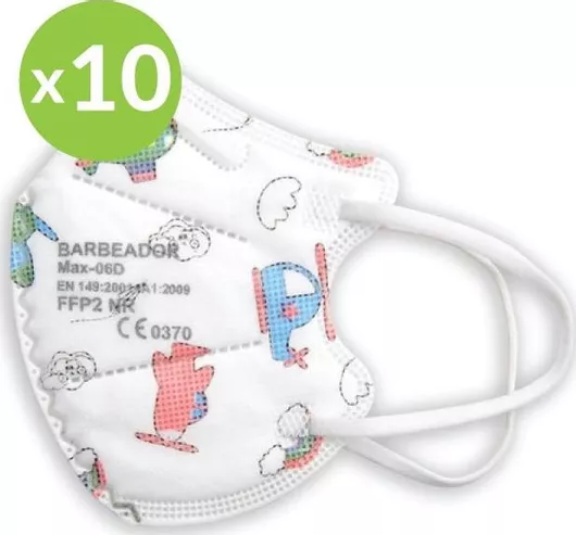 Μάσκες Προστασίας Max FFP2 Μιας Χρήσης για Παιδιά Σετ 10τμχ με Αεροπλανάκια Λευκό