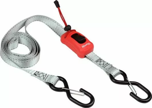 Ιμάντας Αποσκευών Αυτοκινήτου Master Lock 331300112 250cm με Καστάνια με Πόρπη & Γάντζο S Γκρι