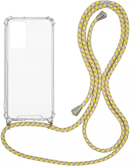 Θήκη Κινητού Sonique Armor Clear Back Cover για Xiaomi Redmi Note 10 Pro με Κορδόνι Rainbow Κίτρινο - Σιλικόνη - Διάφανο