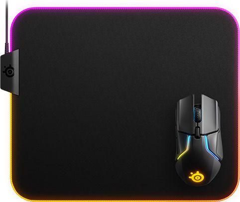 SteelSeries Qck Prism Cloth Gaming Mouse Pad Medium 320mm με RGB Φωτισμό Μαύρο