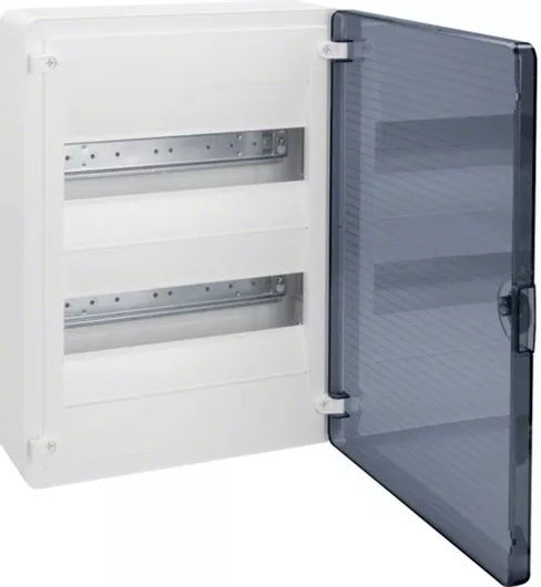 Ηλεκτρολογικός Πίνακας Hager Επιτοίχιος 12 Στοιχείων 2 Σειρών 281.5x98.5x376.5mm Πλαστικό Λευκό