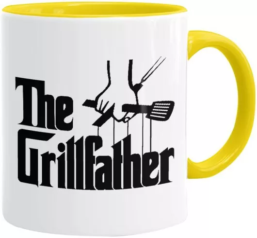 Κούπα The Grill Father Κίτρινο Κεραμική 330ml