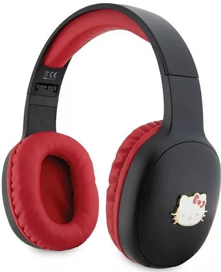 Headphones Hello Kitty Ασύρματα Bluetooth Over Ear με Γρήγορη Φόρτιση Μαύρο / Κόκκινο