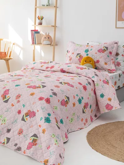 Παιδικό Κουβερλί Palamaiki Ημίδιπλο Ροζ 160x220cm
