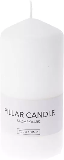 Κερί Κορμός Λευκό 7x15cm