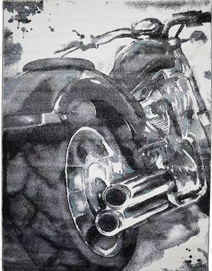 Παιδικό Χαλί Alexander Carpets Breeze Motorcycle 133x190cm Γκρι