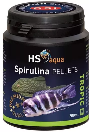 Τροφή Ψαριών HS Aqua Food Spirulina Pellets για Τροπικά Ψάρια 200 ml